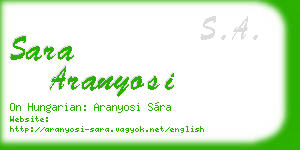 sara aranyosi business card