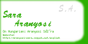 sara aranyosi business card